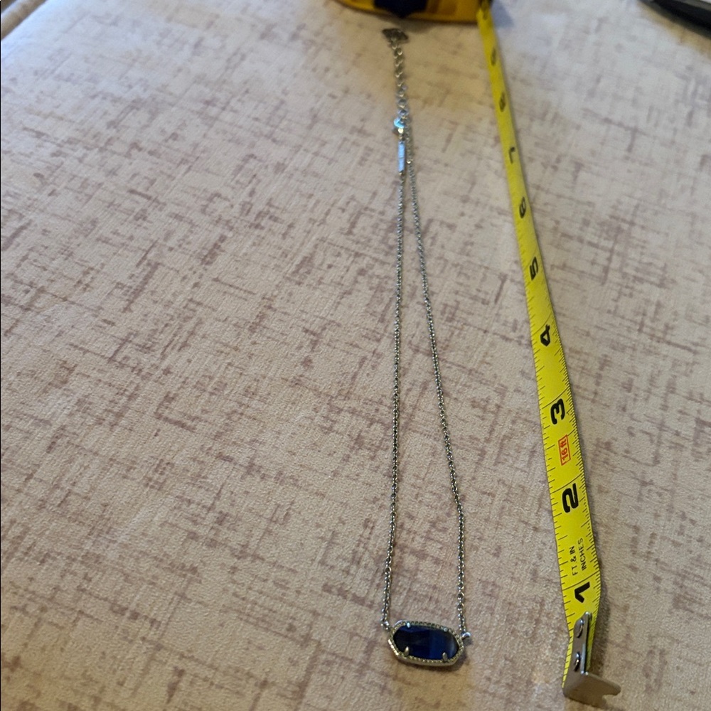 Kendra Scott Silver Necklace/Blue Stone